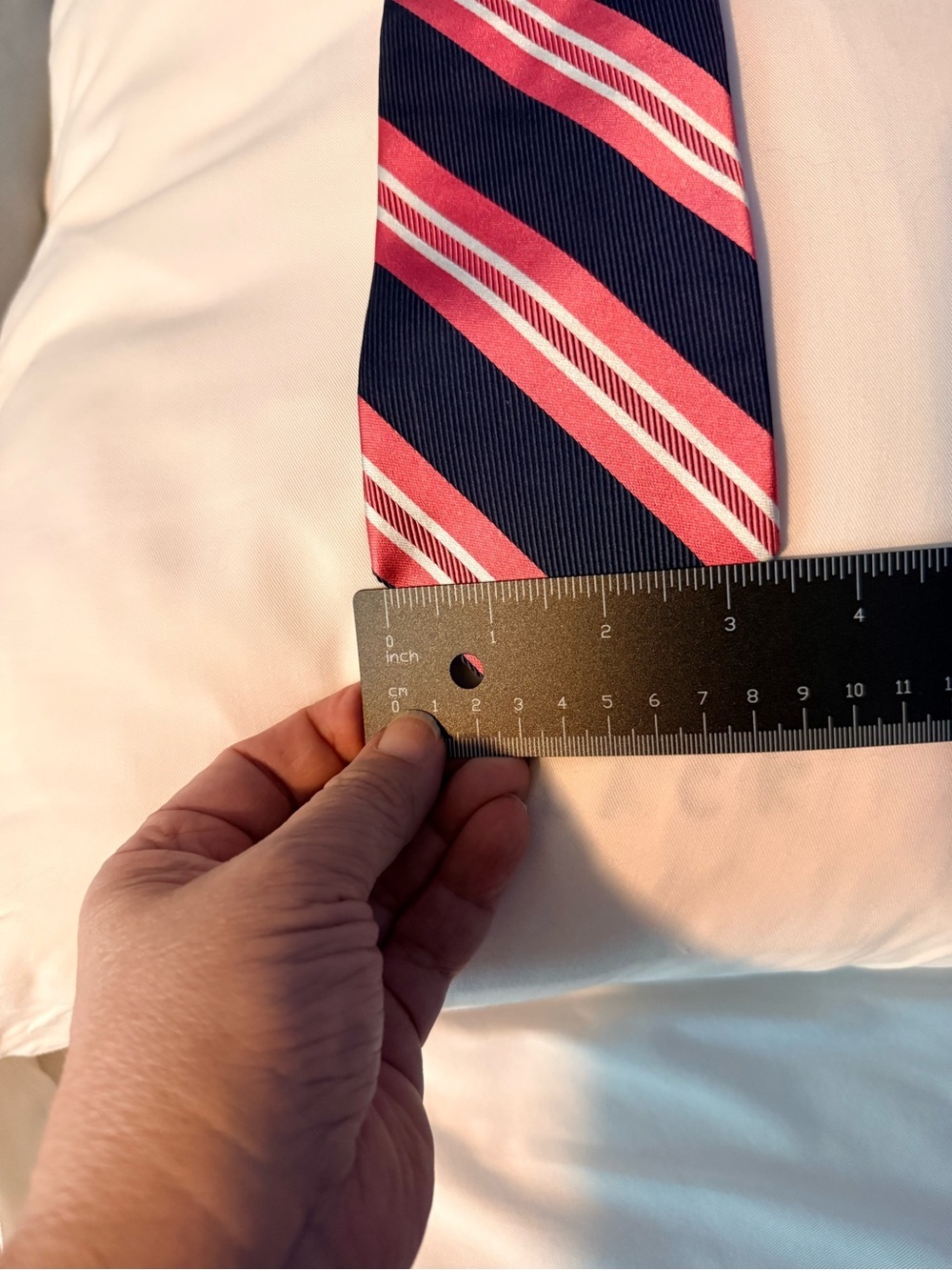 Brooks Brothers navy and pink striped tie - Picture 6 of 6